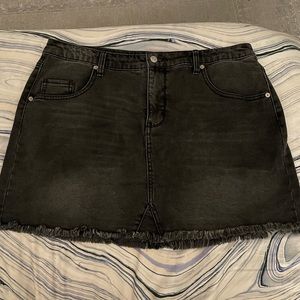 Black Denim Skirt